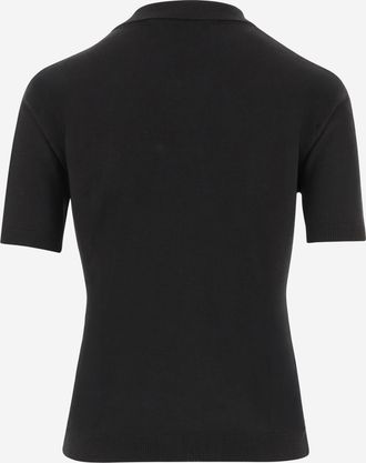 Valentino Womens Knitted Top With Scarf Detail, Black Viscose Tops