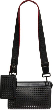 Christian Louboutin Funky Stud Empire Leather Crossbody Bag in Black/Gun Metal at Nordstrom