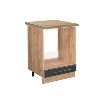 Vicco Armario Para Horno Empotrado Fame-line, Antracita Alto Brillo, 60 Cm, Et Roble Vicco