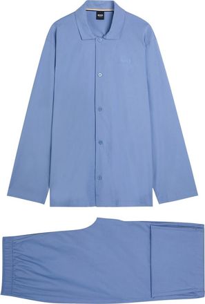BOSS Boss Chris Logo-embroidered Woven Pyjama set - Blue - XL