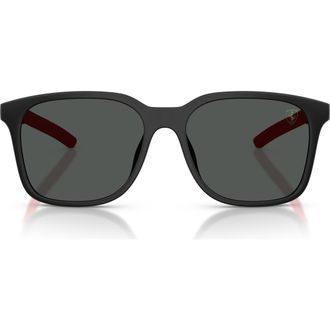 Ferrari 57mm Square Sunglasses in Black Matte /Dark Grey at Nordstrom