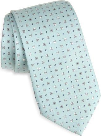 Canali Medallion Silk Tie in Light Green at Nordstrom