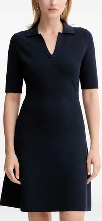 BOSS V-neck short-sleeve mini dress - women - Viscose/Polyamide - 34 - Blue