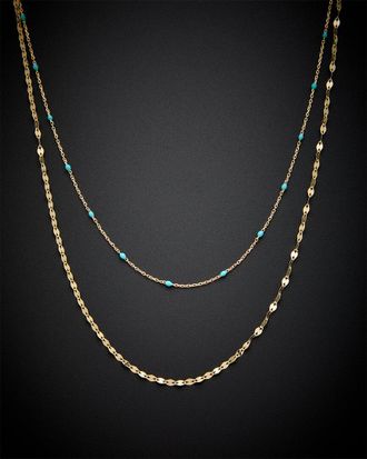 Italian Gold, Inc 14K Italian Gold 2-Layer Necklace