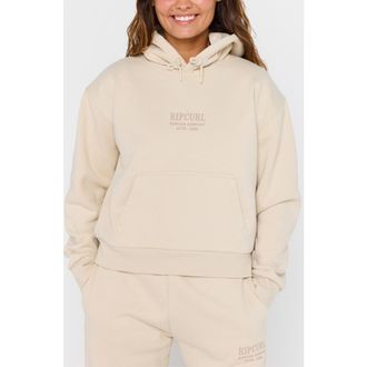 Rip Curl Surf Staple Relaxed Fit Cotton Blend Hoodie in Natural at Nordstrom, Size X-Small