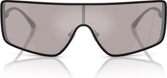 Jimmy Choo London 140mm Gradient Rectangular Shield Sunglasses in Black /Violet Mirror at Nordstrom