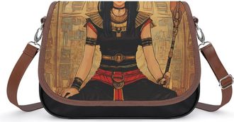 Generic Ancient Egypt Goddnes Hathor Small Womens Crossbody Bags Shoulder Handbag with Adjustable Strap for Travel
