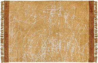 Beliani Beliani - Alfombra De Viscosa Naranja Blanco 160 X 230 Cm Algod&oacute;n Flecos Moderno Hanli