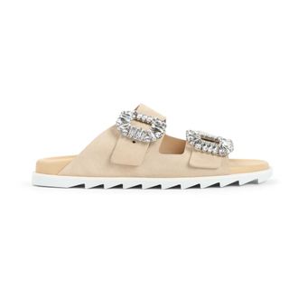 Roger Vivier Sliders, female, Beige, Size: 11 US Elegant Nude Sandals for Women