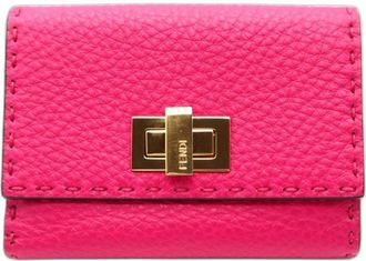 Fendi Pink Leather Wallet (Bi-Fold) (Pre-Owned)
