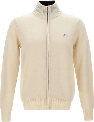 Sun 68 Cardigan a collo alto con zip - Toni neutri