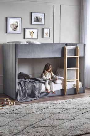 Julian Bowen Daytona Single Grey Velvet Bunk Bed
