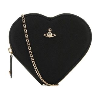 Vivienne Westwood Cross Body Bags, female, Black, Size: ONE SIZE New Heart Crossbody