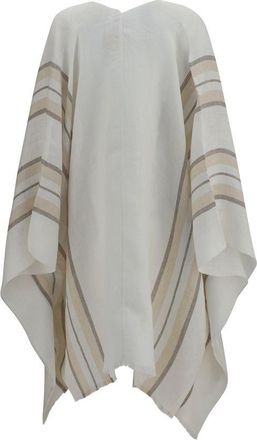 Brunello Cucinelli Womens Beige Linen Poncho Clothing