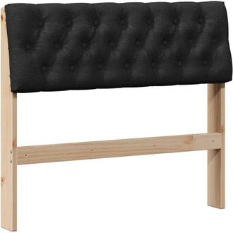 vidaXL Upholstered Headboard Black 90 cm Solid Pine Wood vidaXL
