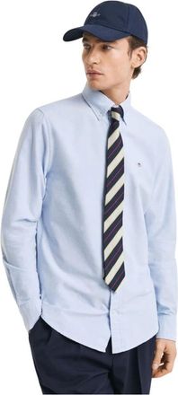 GANT Overhemd met slim fit van stretchkatoen Oxford - Heren - Zakelijke Overhemden - Blauw - 3XL - Katoen - Overhemden