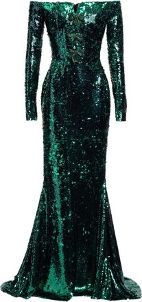 Elie Saab Abito lungo con spalle scoperte - Verde