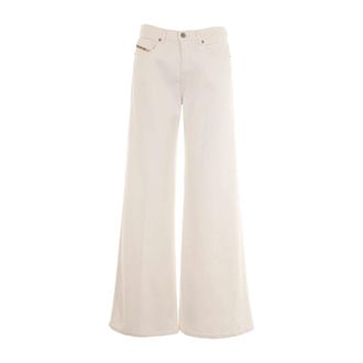 Diesel Wide Jeans, female, White, Size: W28 1978 D-Akemi Flare Jeans