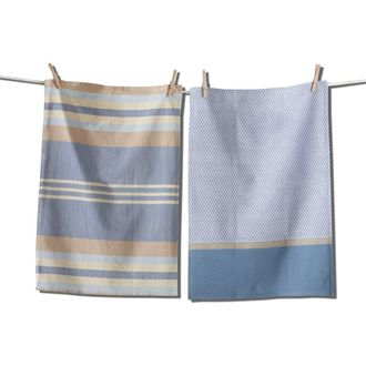 Tag Waterside Stripe Blue Cotton Dishtowel Set of Two at Nordstrom