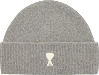 Ami De Coeur Beanie - Heren - Hoeden - Grijs - ONE Size - Wol - Accessoires