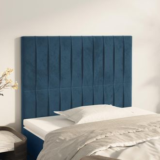 vidaXL Cabeceros 2 Unidades De Terciopelo Azul Oscuro 100x5x78/88 Cm Vidaxl