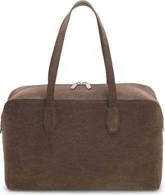 BOSS Suede duffel bag with embossed logo