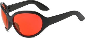 Generic Large Frame Mens Vacation Sunglasses Outdoor Driving Sports Sun Glasses(Red)
