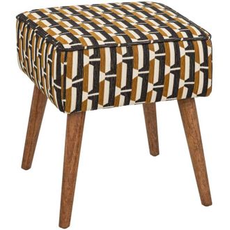 Atmosphera Sgabello chiara nero, giallo senape e bianco Atmosphera cr&eacute;ateur dint&eacute;rieur
