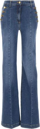 Elisabetta Franchi Flared Jeans - Dames - Flared Jeans - Blauw - W26 - Katoen - Jeans