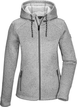 Killtec Fleecejacke KILLTEC KOW 5 WMN KNTFLC JCKT, Damen, Gr. 40, grau, Obermaterial: 100% Polyester, Jacken Fleecejacke, Strickfleecejacke mit verstellbarer 