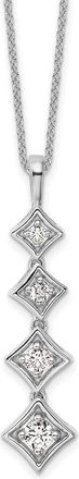 Diamond2Deal 14k Gold 1/2 Ct Lab Grown Diamond Four Stone Pendant Necklace 18