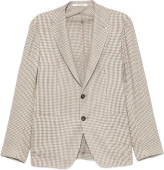 Tagliatore Houndstooth Blazer - Heren - Blazers - Beige - 2XL - Jassen
