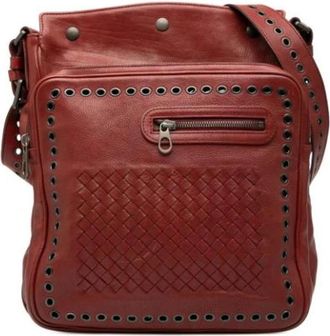 Bottega Veneta Pre-owned Leren Schoudertas - Dames - Vintage Schoudertas - Rood - ONE Size - Leer - Vintage