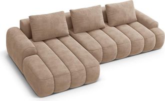 CXL by Christian Lacroix Sof&aacute; cama esquinero con ba&uacute;l 3 plazas terciopelo beige oscuro