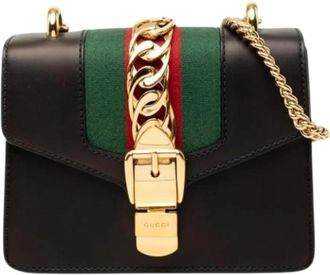 Gucci Pre-owned Sylvie Mini Bag - Dames - Vintage Mini Tas - Zwart - ONE Size - Leer - Vintage