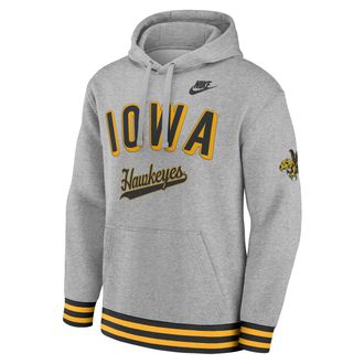 Nike Iowa Legacy Retro Mens Nike Mens College Pullover Hoodie in Grey | 02K30G1QIAV-MPS