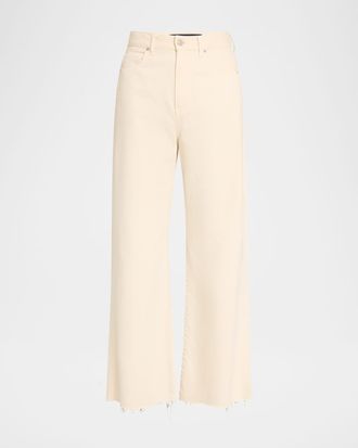 Veronica Beard Taylor Cropped High-Rise Wide Jeans