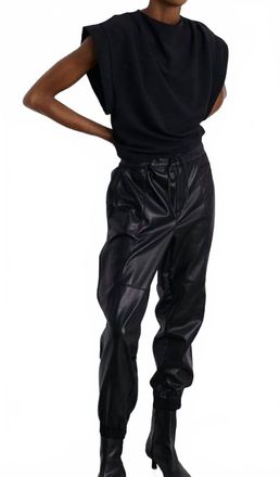 M&eacute;lissa Nepton Cabo Faux Leather Jogger Pant In Black