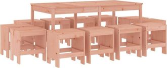 vidaXL Juego De Comedor De Jard&iacute;n 13 Pzas Madera Maciza Abeto Douglas Vidaxl