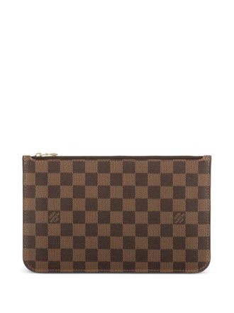 Louis Vuitton checked zip pouch - women - Canvas - One Size - Brown