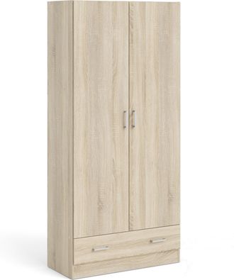 Furniture To Go Space Wardrobe with 2 Doors + 1 Drawer in Oak 1750