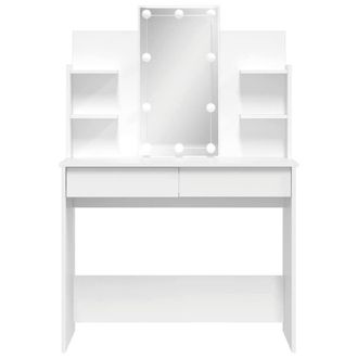 Berkfield Home Beautiful Dressing Table with LED Lights White 96x40x142 cm | Size: 96 x 40 x 142 cm