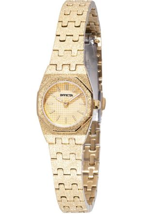 Invicta Mini 49871 Dames Horloge - Quartz Uurwerk - Roestvrij Staal met gouden Wijzerplaat - 19mm
