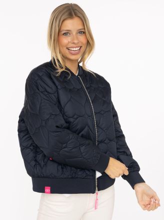 Zwillingsherz Bomberjacke ZWILLINGSHERZ Be Happy, Damen, Gr. XXL, marine, Steppware, Obermaterial: 100% Polyester, regular fit kurz, angesetztes B&uuml;ndchen, Jacken Bo