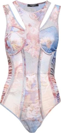 Balmain Full-Body, female, Multicolor, XS, Gathered Tulle Bodysuit