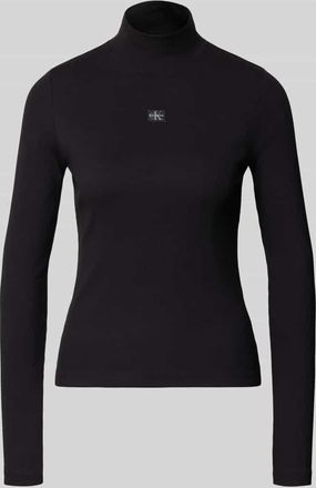 Calvin Klein Jeans Turtleneck-Pullover mit Label-Detail in Black, Gr&ouml;&szlig;e XL