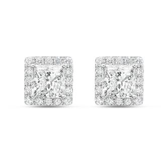 Diana M. Jewels 14KT WHITE GOLD LAB GROWN FASHION EARRINGS WEIGHING 9.00 CTS TW