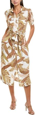 Nicole Miller Jade Linen-Blend Midi Dress