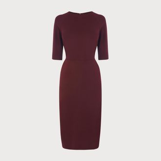L.k. Bennett Womens Liya dresses, Burgundy - Red - Size 12 UK