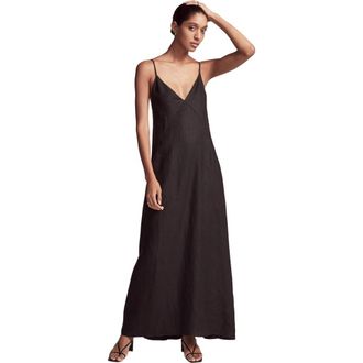 Another Tomorrow SEAMED SLIP DRESS in Black at Nordstrom, Size 46 It